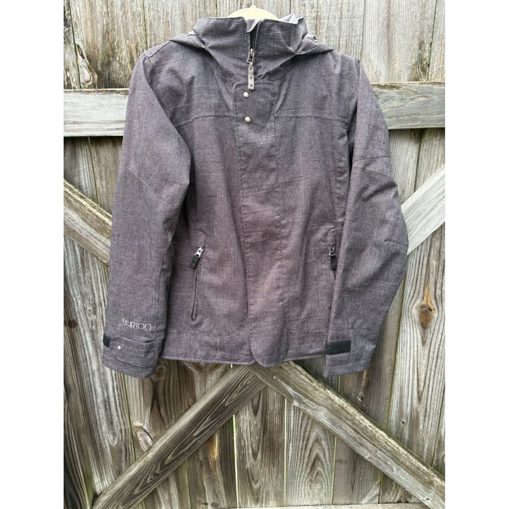 Burton Dryride Snowboard Jacket Womens Small‎ Check Hooded Ski Coat